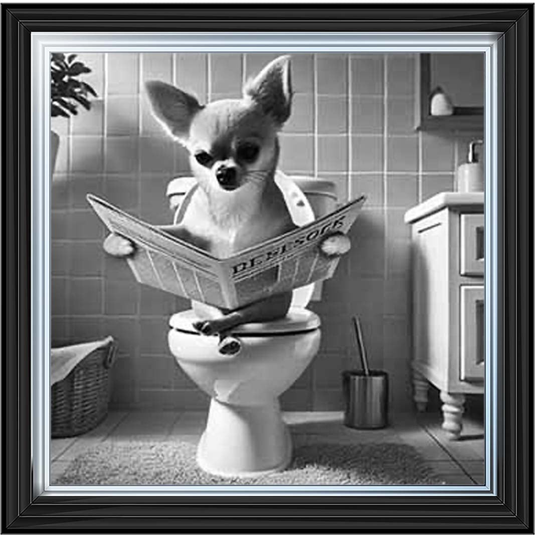 AN2209 CHIHUAHUA ON THE TOILET