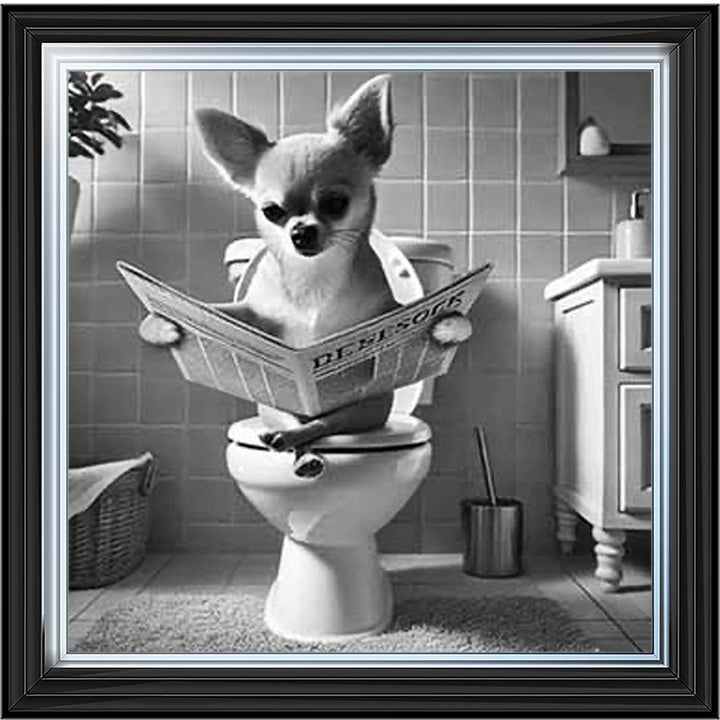 AN2209 CHIHUAHUA ON THE TOILET
