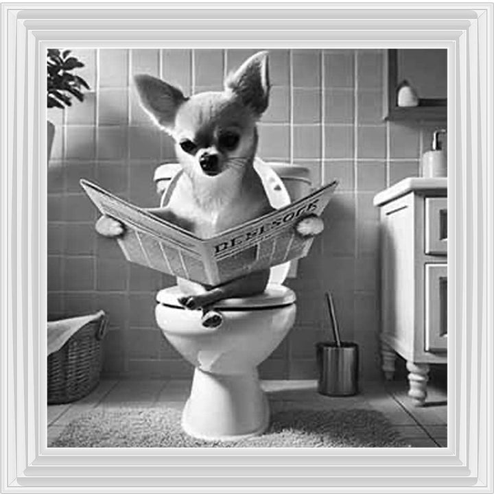 AN2209 CHIHUAHUA ON THE TOILET