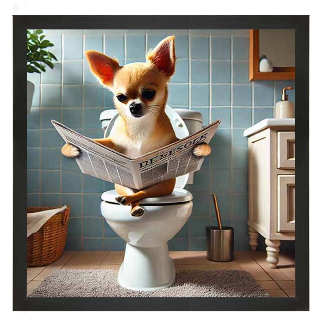 AN2209-C Chihuahua Sitting on Toilet