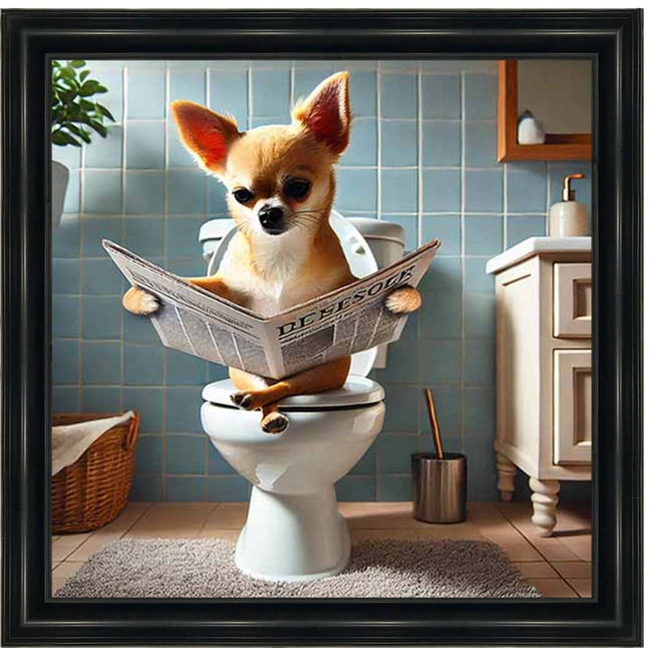 AN2209-C Chihuahua Sitting on Toilet
