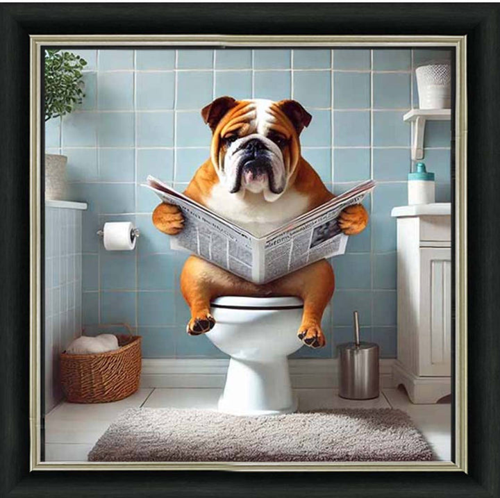 AN2210-C Bulldog Sitting on Toilet