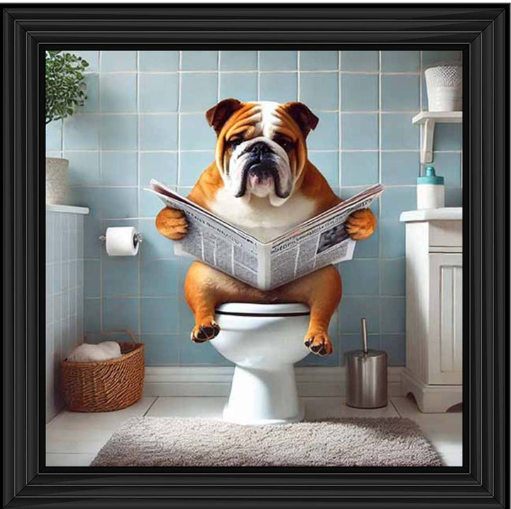 AN2210-C Bulldog Sitting on Toilet