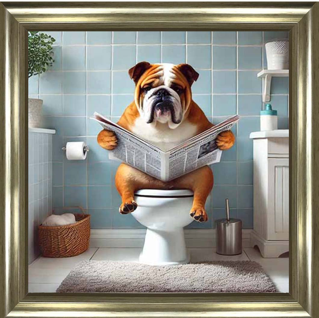 AN2210-C Bulldog Sitting on Toilet