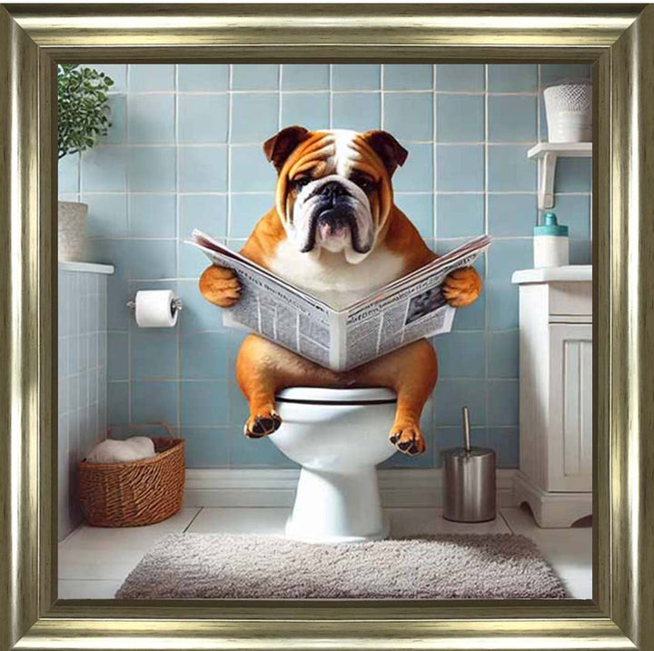 AN2210-C Bulldog Sitting on Toilet