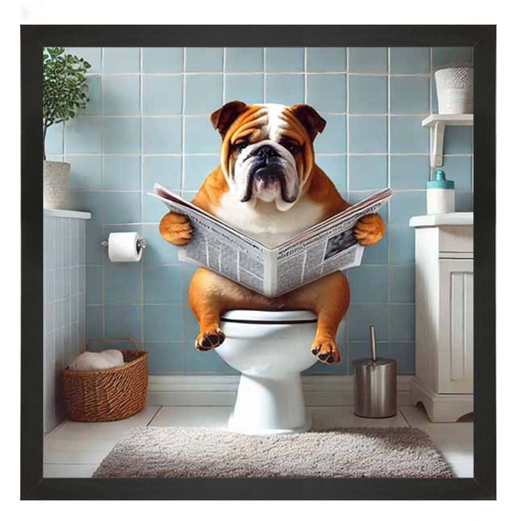 AN2210-C Bulldog Sitting on Toilet