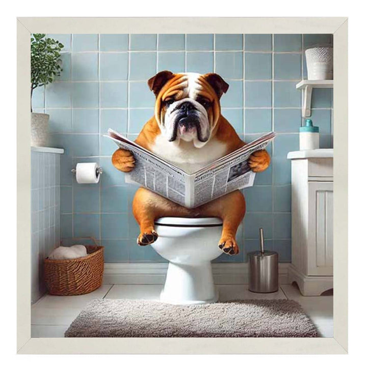 AN2210-C Bulldog Sitting on Toilet