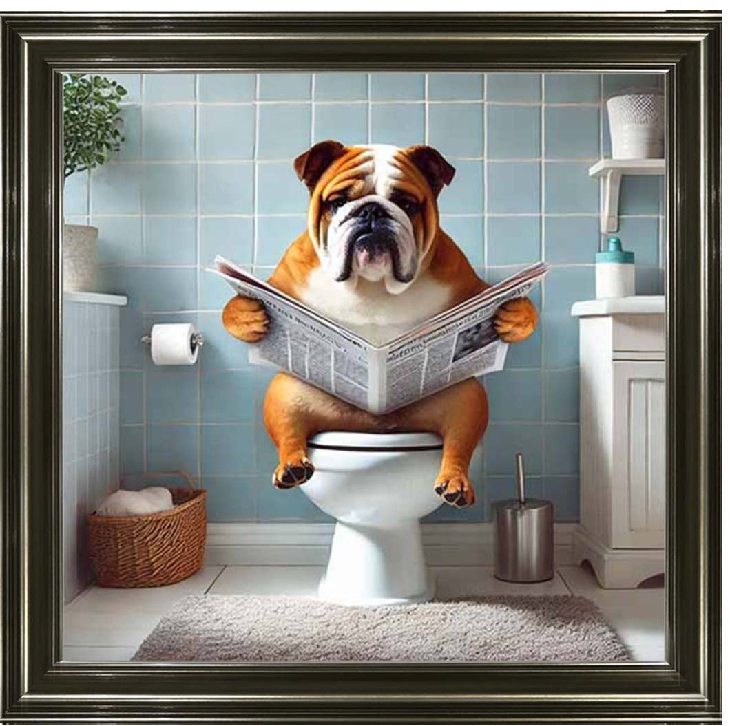 AN2210-C Bulldog Sitting on Toilet