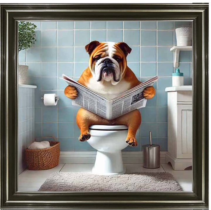 AN2210-C Bulldog Sitting on Toilet