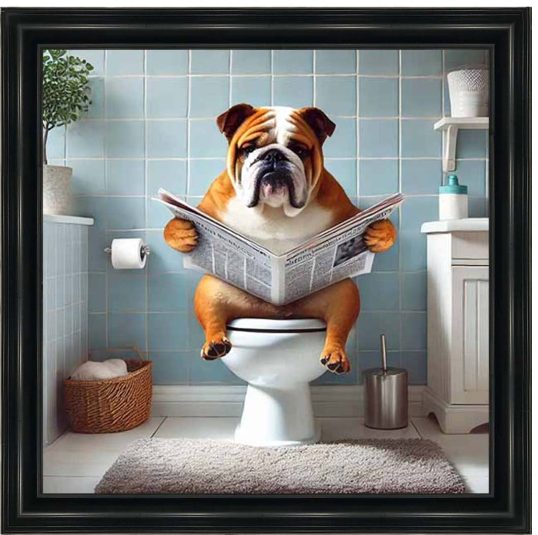 AN2210-C Bulldog Sitting on Toilet