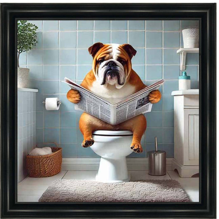 AN2210-C Bulldog Sitting on Toilet
