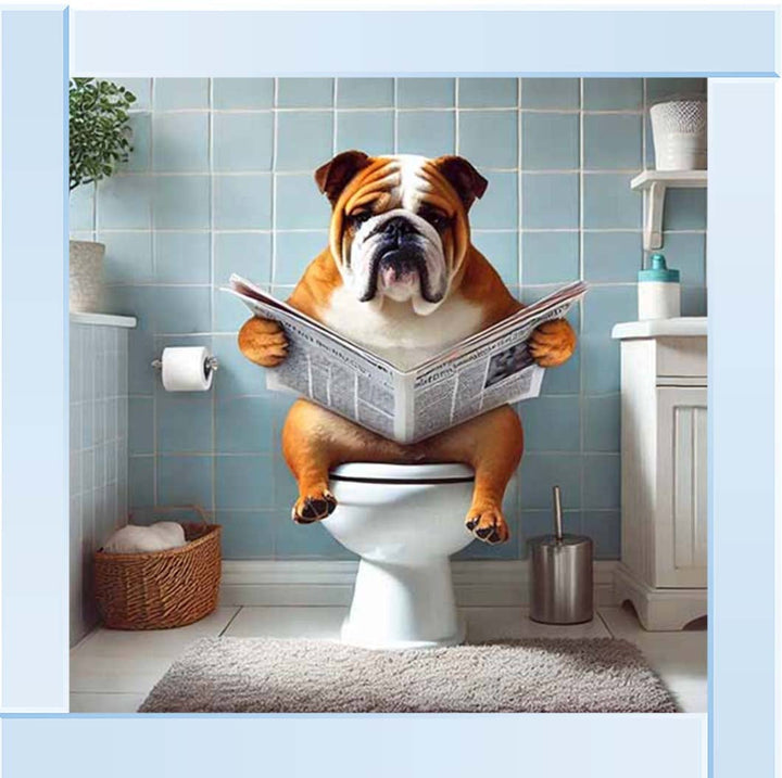 AN2210-C Bulldog Sitting on Toilet
