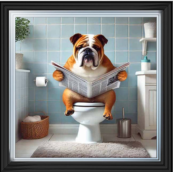 AN2210-C Bulldog Sitting on Toilet