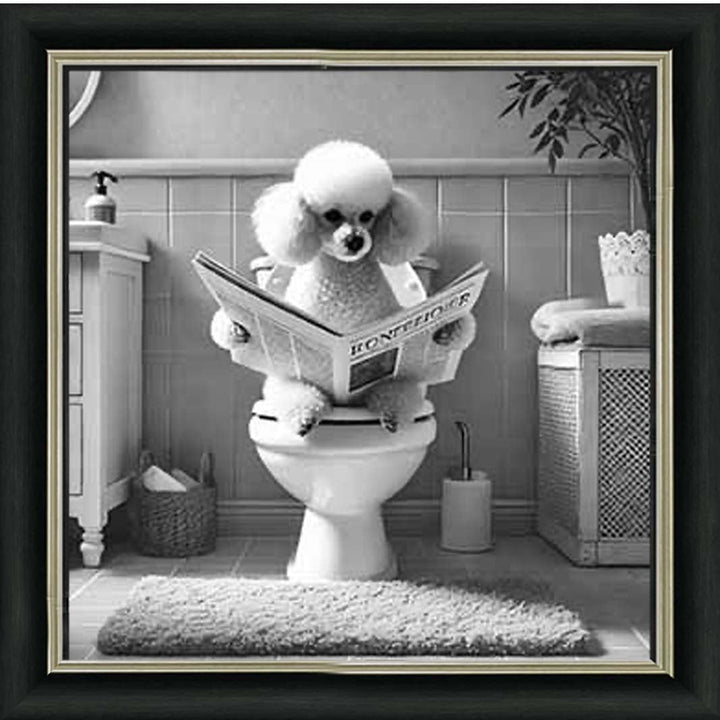 AN2211 POODLE ON THE TOILET