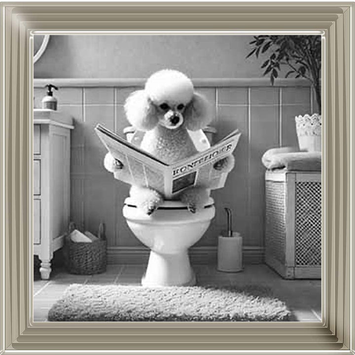 AN2211 POODLE ON THE TOILET