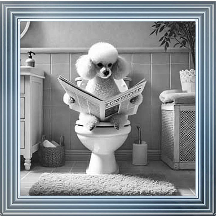 AN2211 POODLE ON THE TOILET