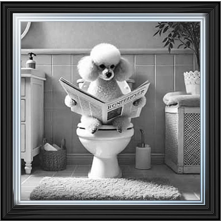 AN2211 POODLE ON THE TOILET