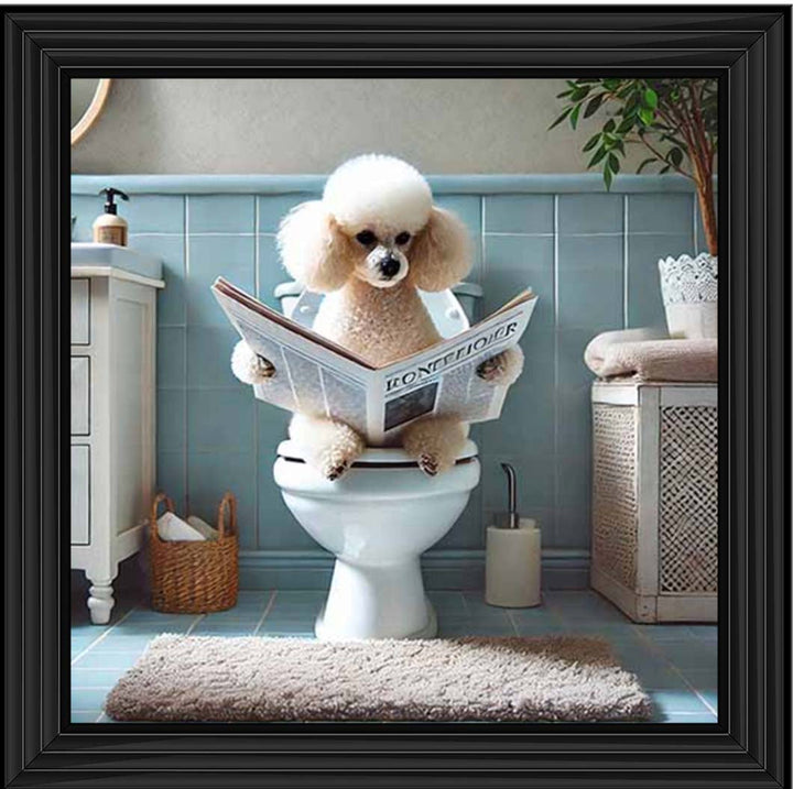 AN2211-C Poodle Sitting on Toilet
