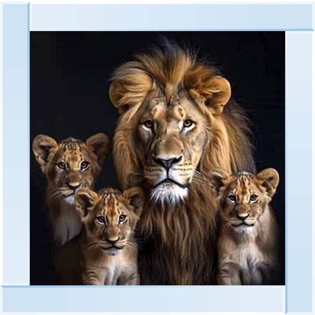 AN2218-C Three Cubs & Lion