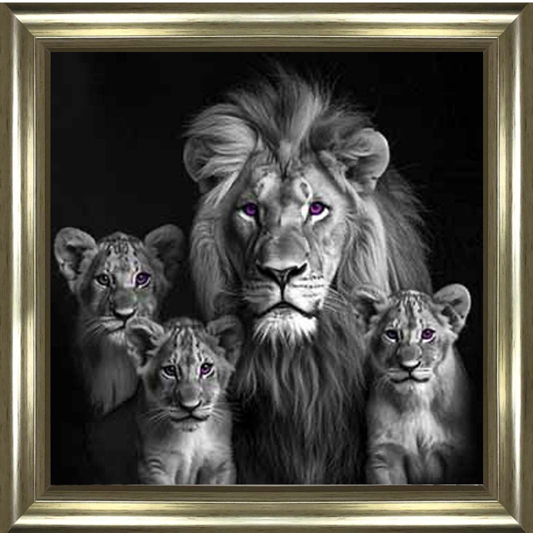 AN2218-PK Pink Eyes Lion Family
