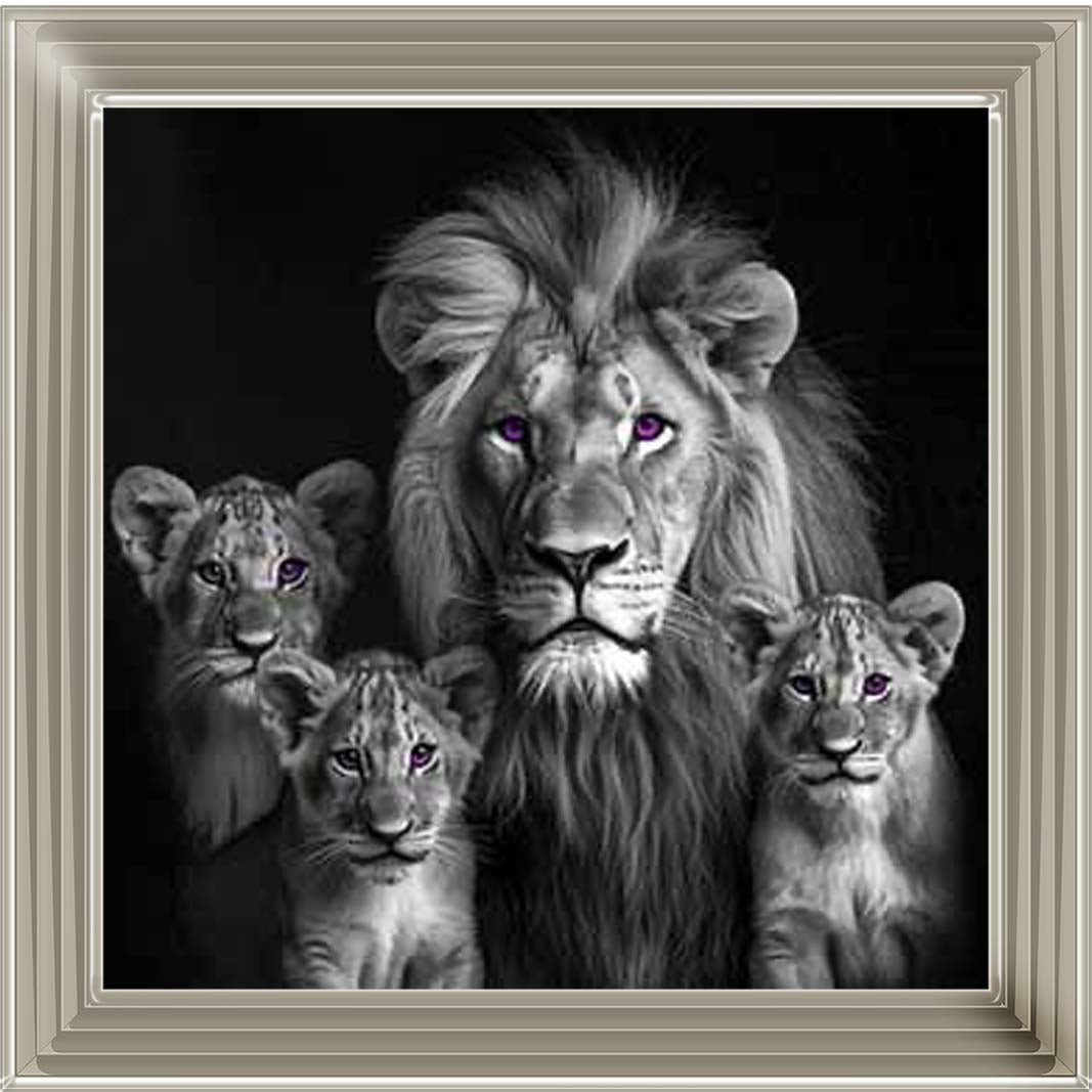 AN2218-PK Pink Eyes Lion Family
