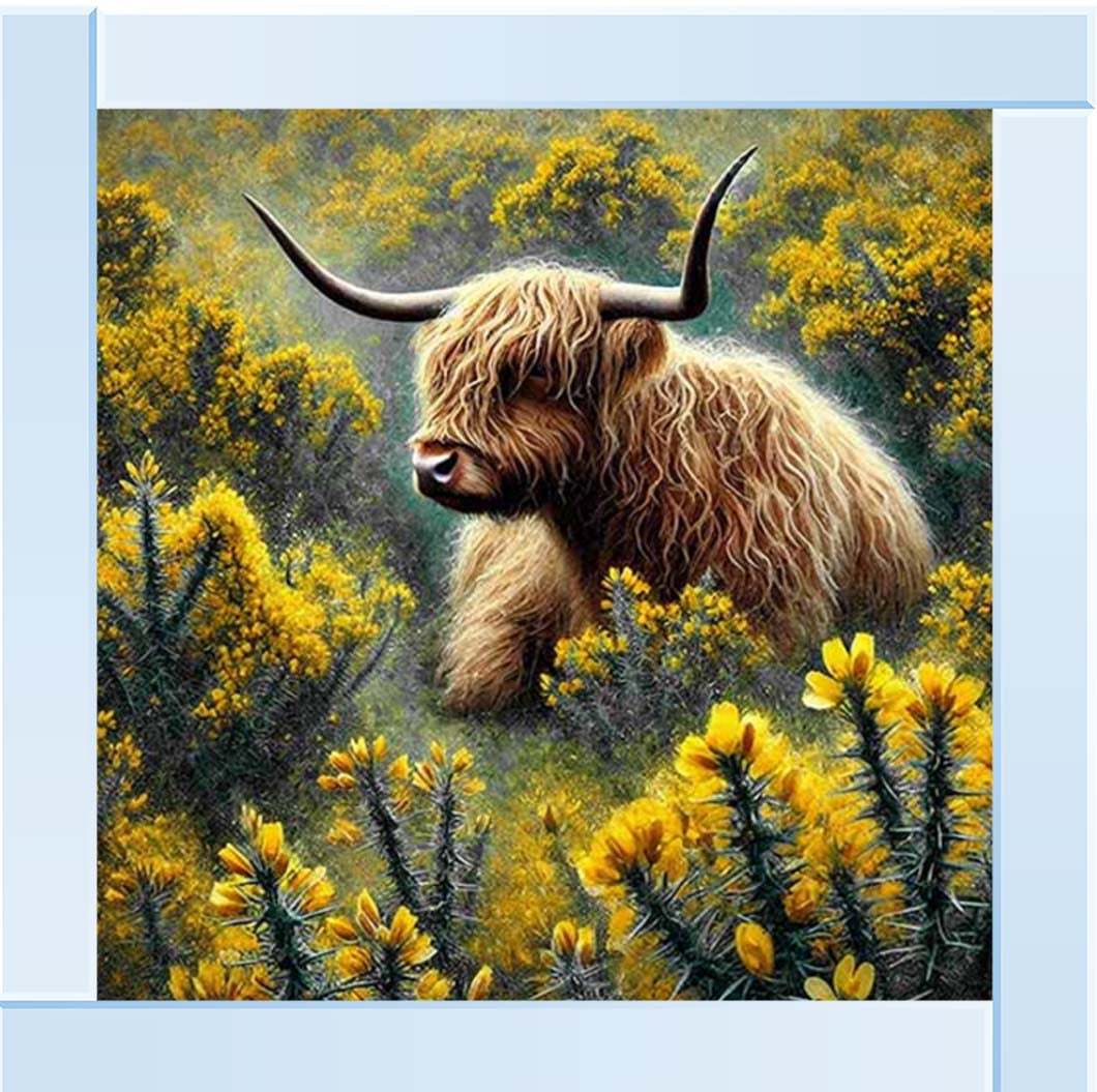 AN2239 Yelllow Grose Highland Coo