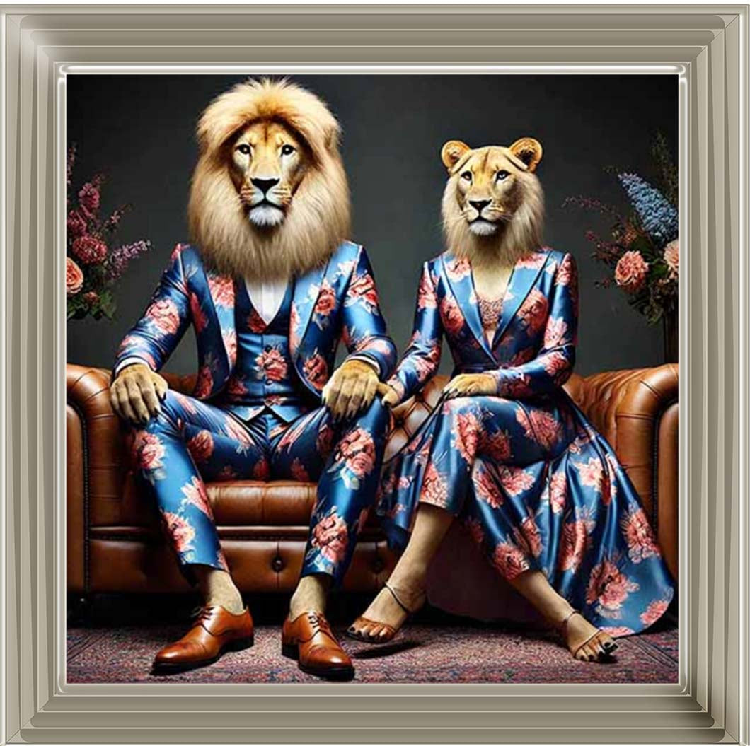 AN2259 Lion Couple Act As Human