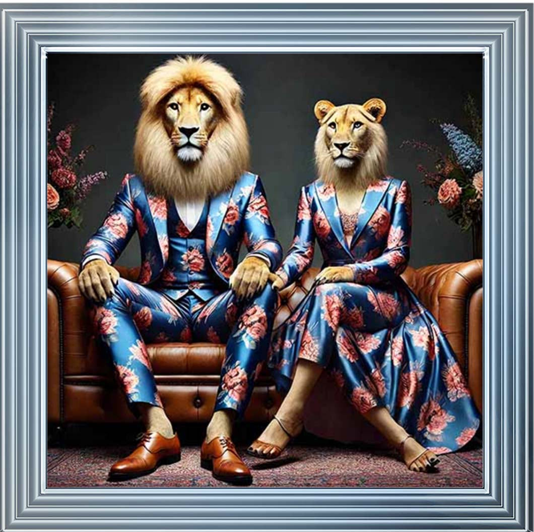 AN2259 Lion Couple Act As Human