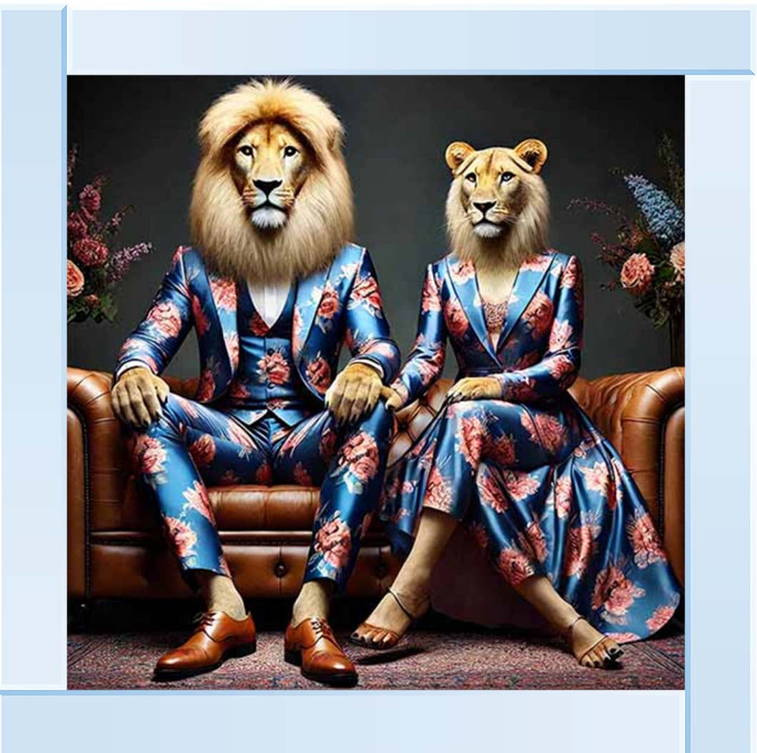 AN2259 Lion Couple Act As Human