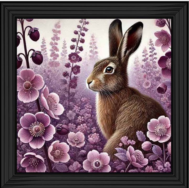 AN2271 Pink Flowers Bunny Facing Left