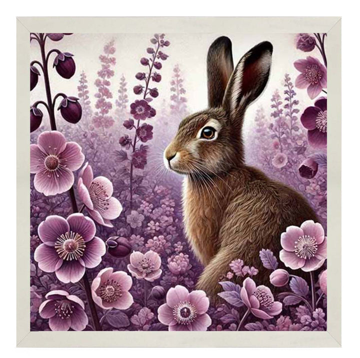 AN2271 Pink Flowers Bunny Facing Left