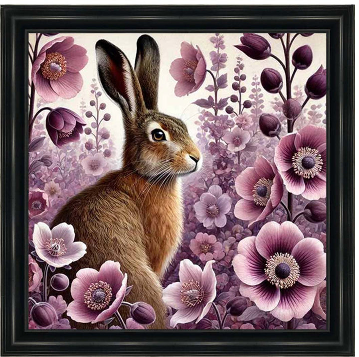 AN2272 Pink Flowers Bunny Facing Right