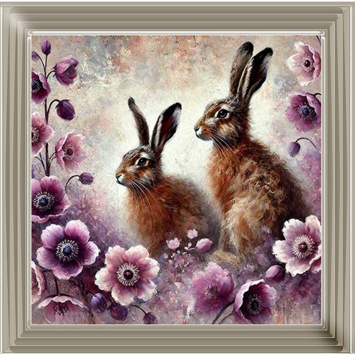 AN2277 Twin Bunny Pink Flowers