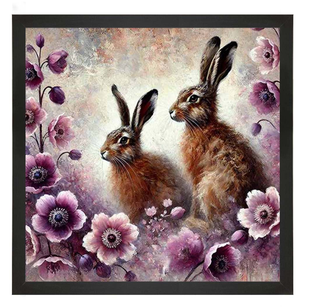 AN2277 Twin Bunny Pink Flowers