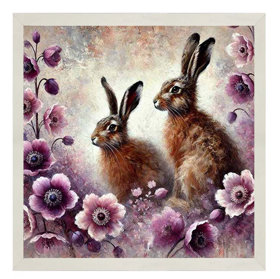 AN2277 Twin Bunny Pink Flowers