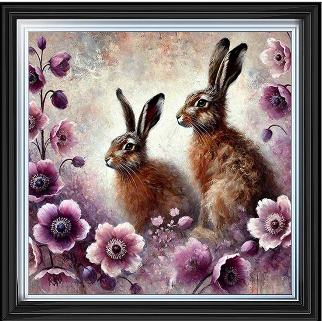 AN2277 Twin Bunny Pink Flowers