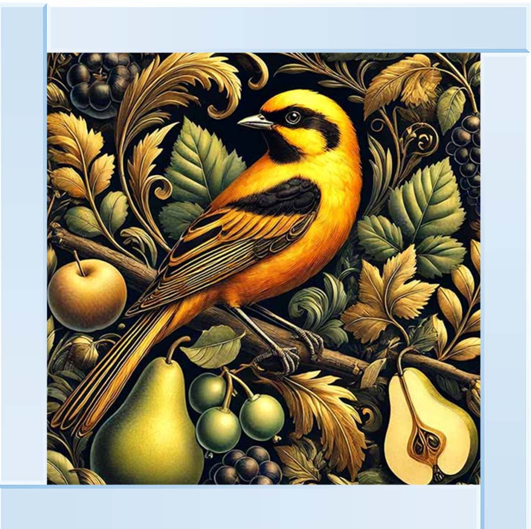 AN2282-BO Orange Bird Loves Pears