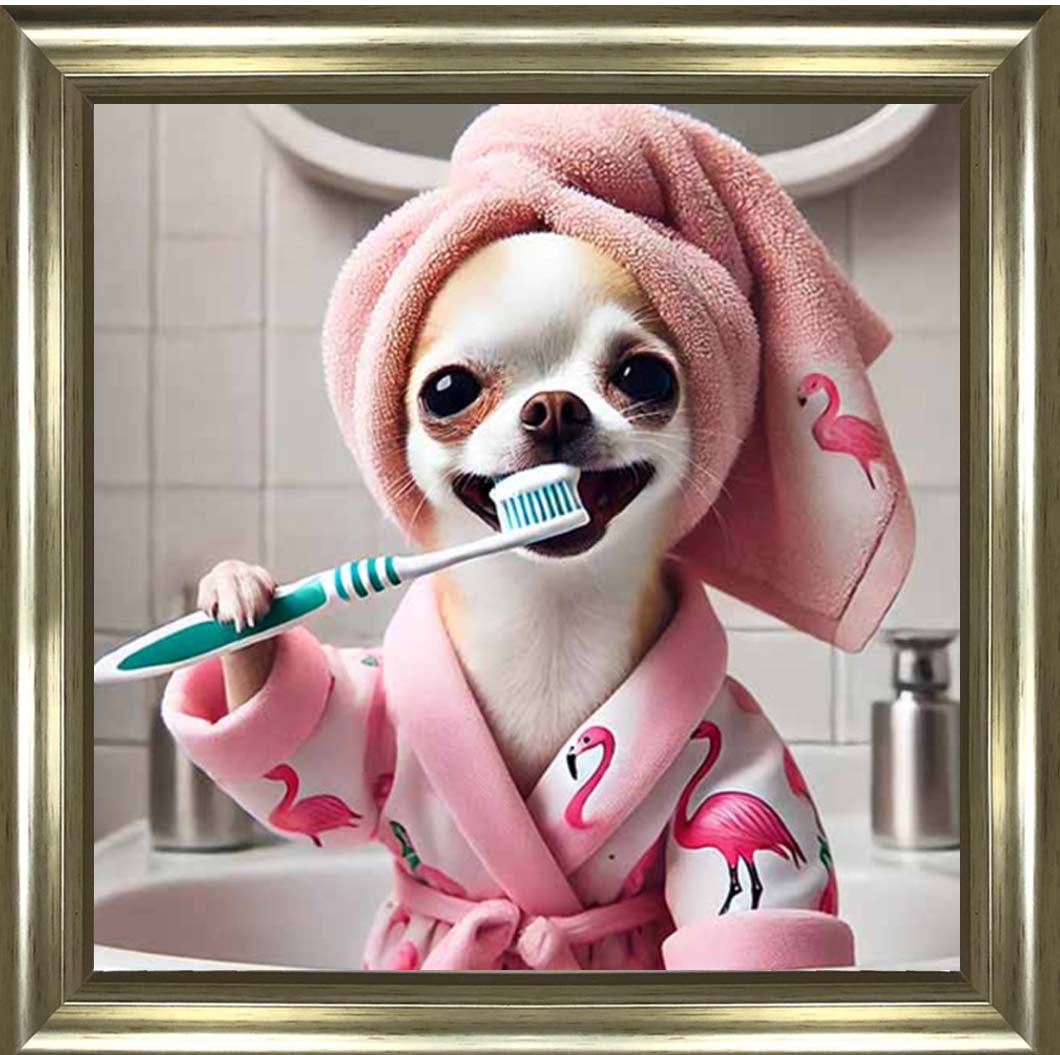 AN2285 Chihuahua Brushing Teeth