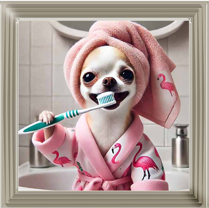 AN2285 Chihuahua Brushing Teeth