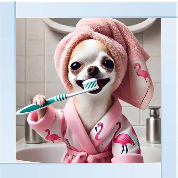 AN2285 Chihuahua Brushing Teeth