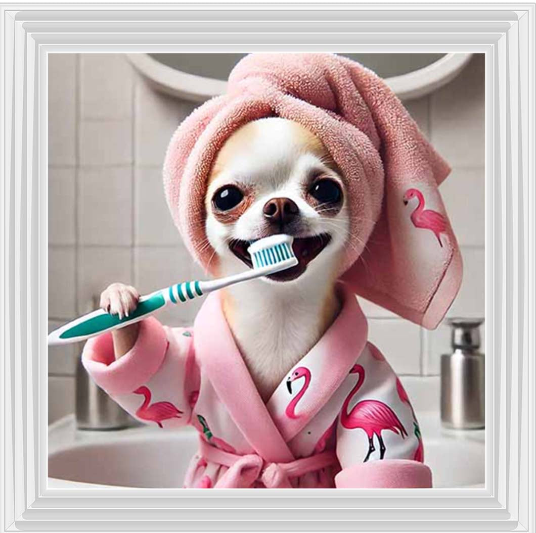 AN2285 Chihuahua Brushing Teeth