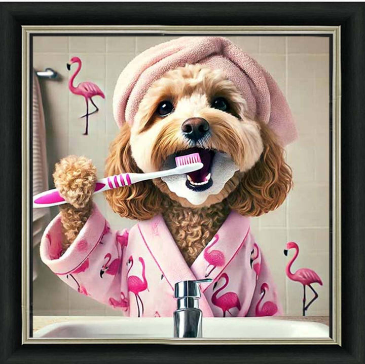 AN2286 Cockapoo Brushing Teeth