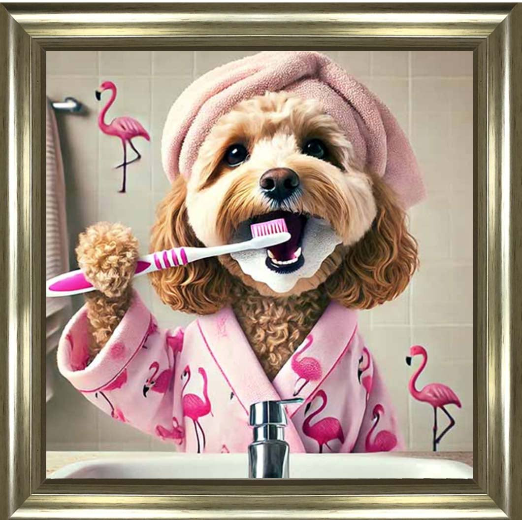 AN2286 Cockapoo Brushing Teeth