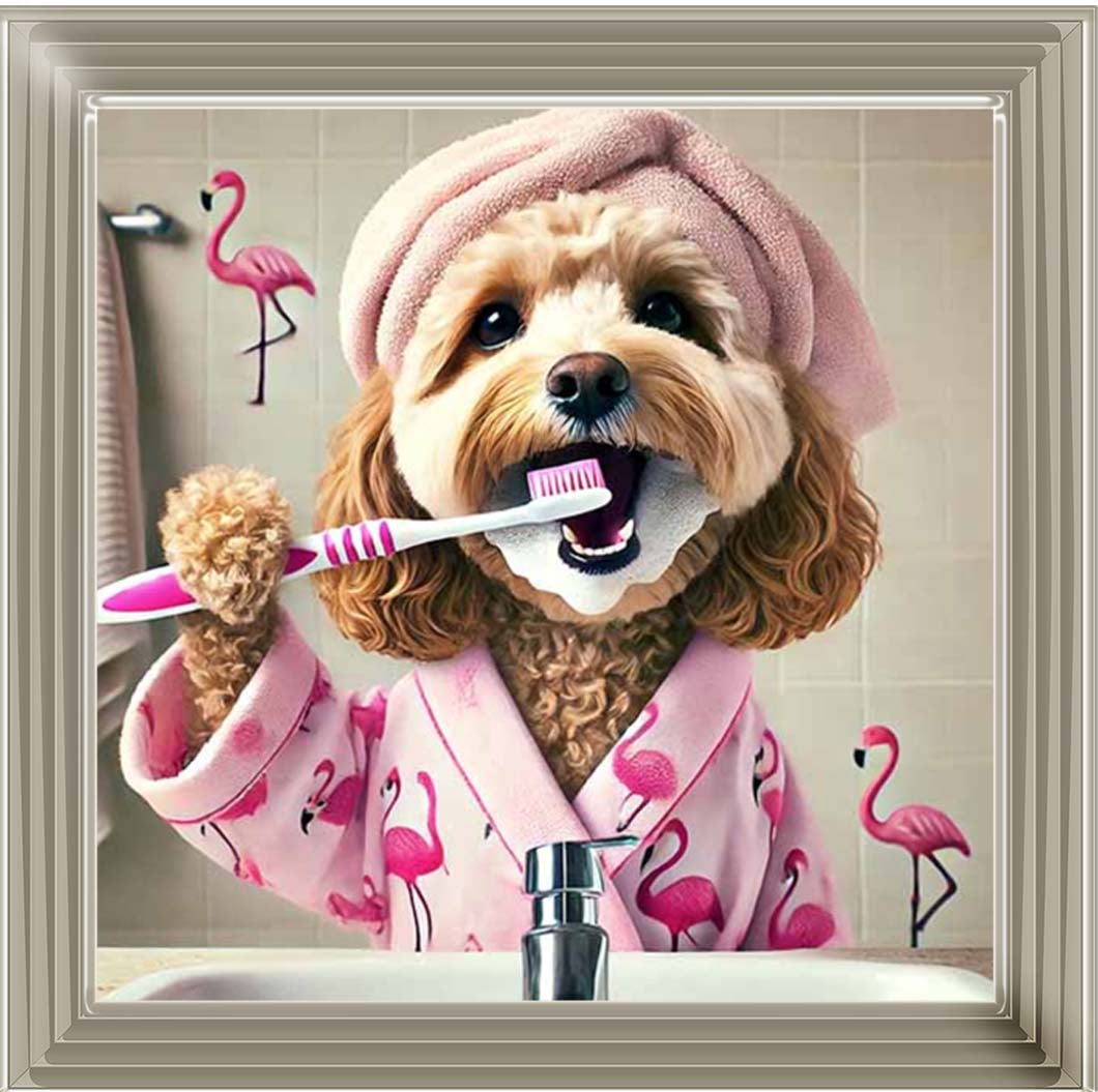 AN2286 Cockapoo Brushing Teeth