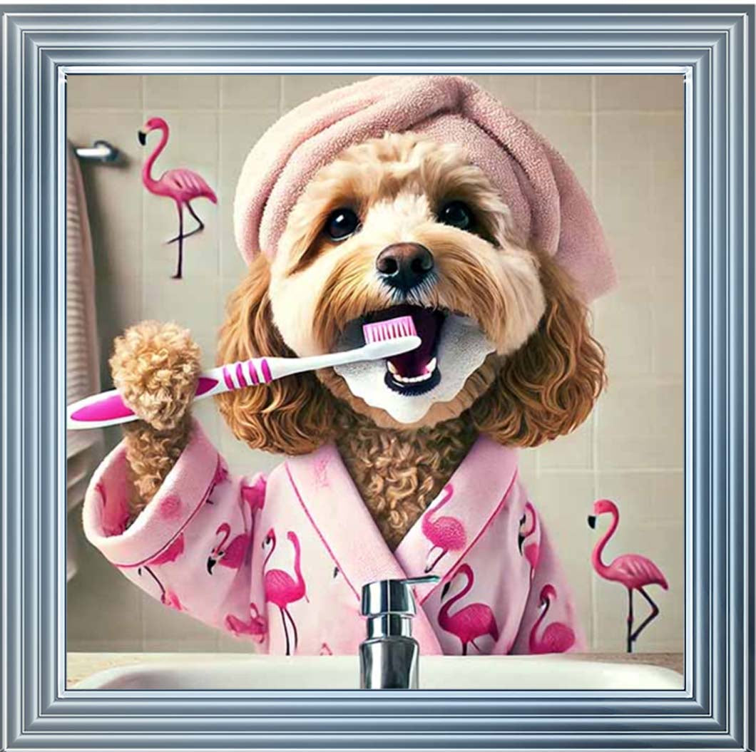 AN2286 Cockapoo Brushing Teeth