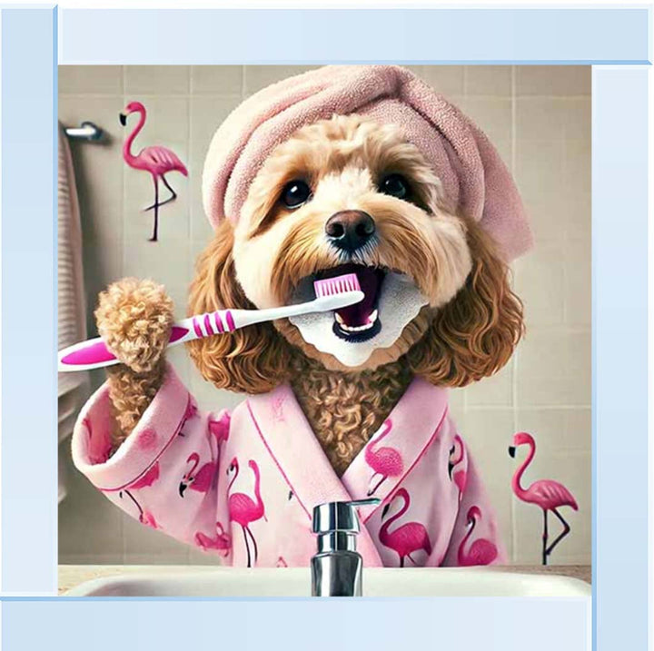 AN2286 Cockapoo Brushing Teeth