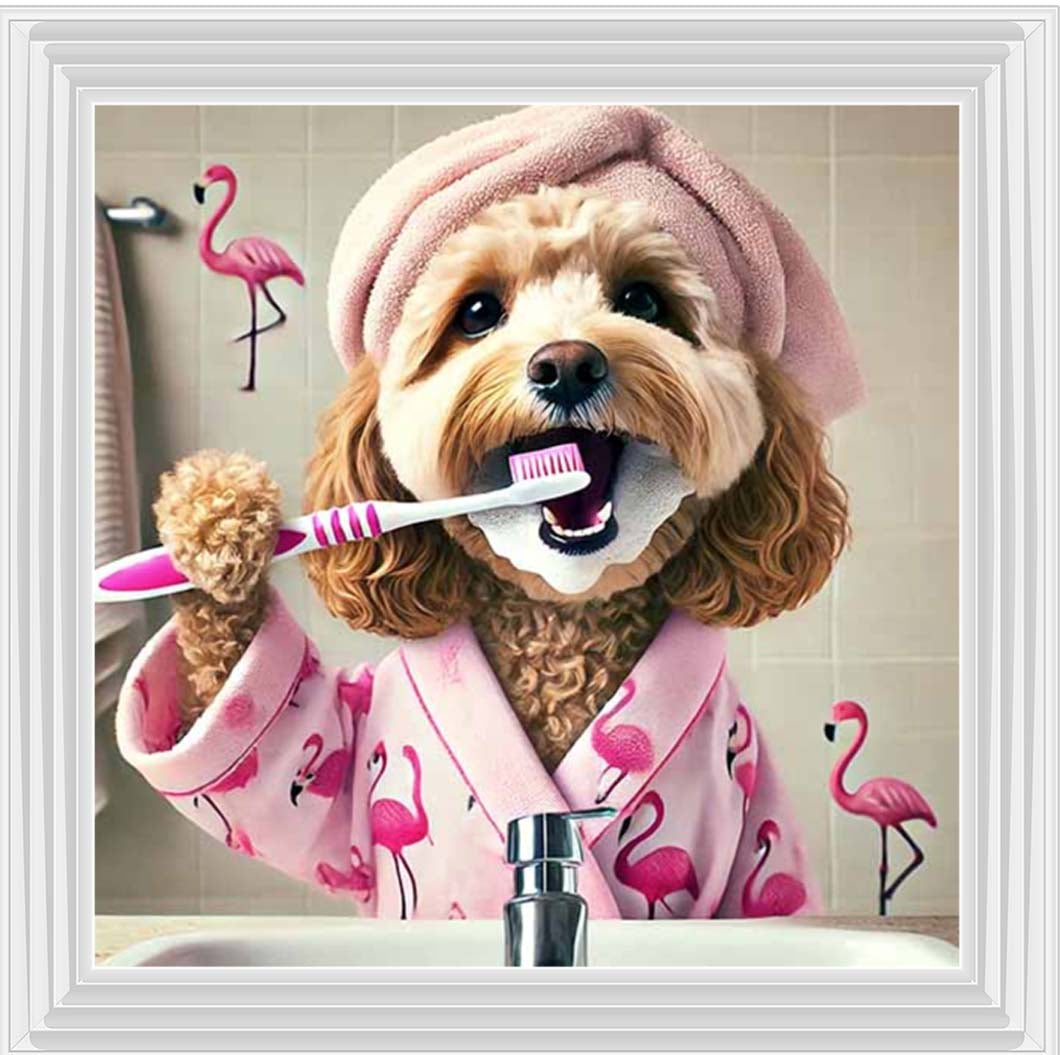 AN2286 Cockapoo Brushing Teeth