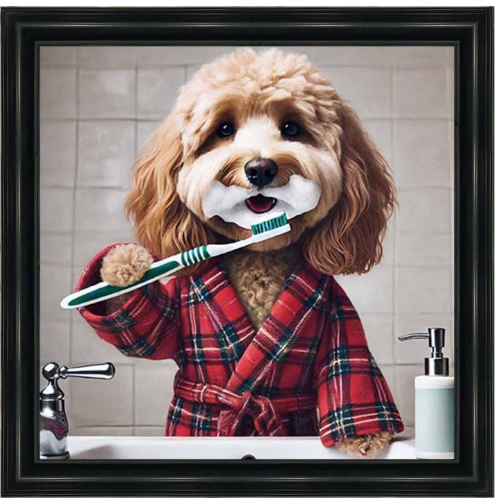 AN2288 Cockapoo Brushing Teeth ||