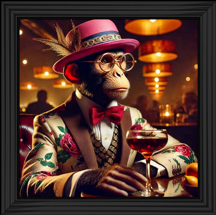 AN2324 Chimpanzee Drinking Wine