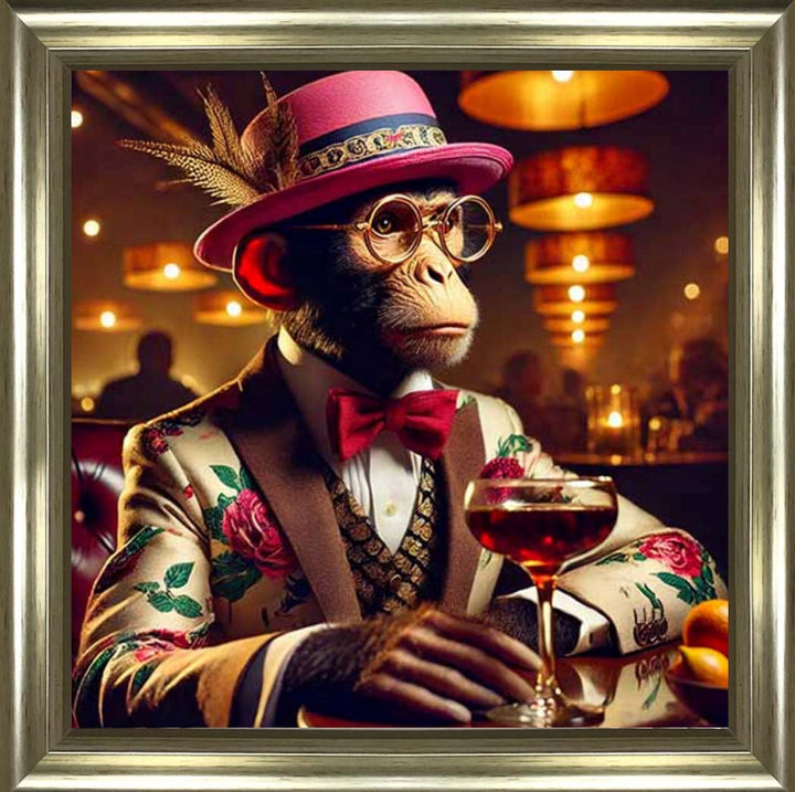 AN2324 Chimpanzee Drinking Wine